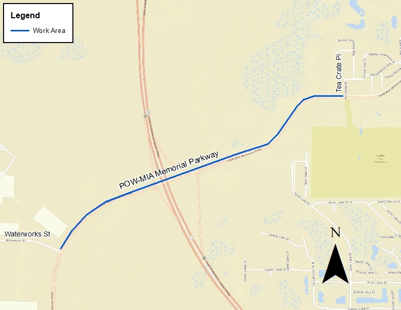 POW-MIA Parkway Water Improvement Project Map